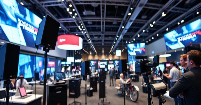 Locação de som para feiras corporativas: O guia essencial